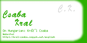 csaba kral business card